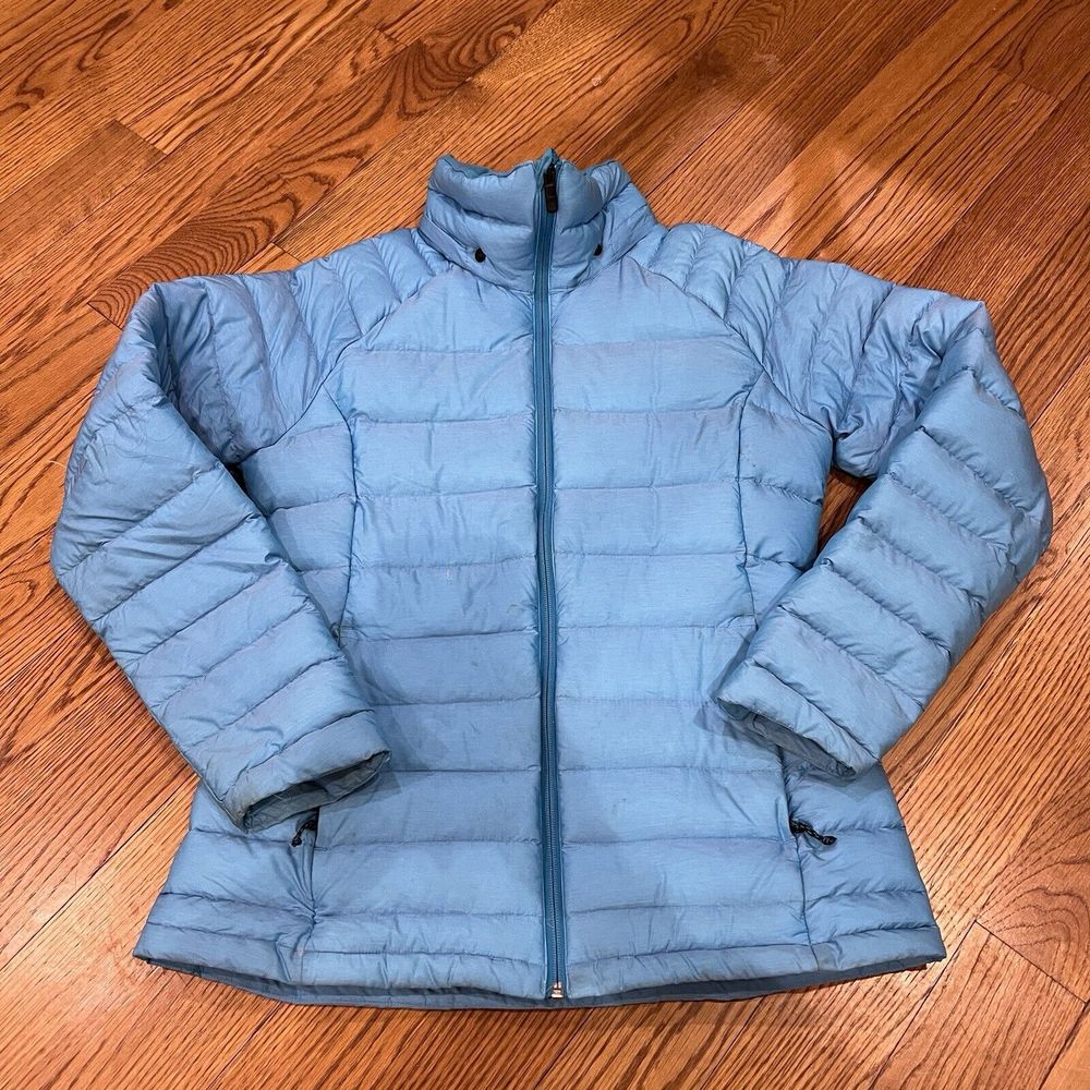 Burton AK Quilted Dryride Down Jacket Size Medium Blue Puffer Ski‎ Women